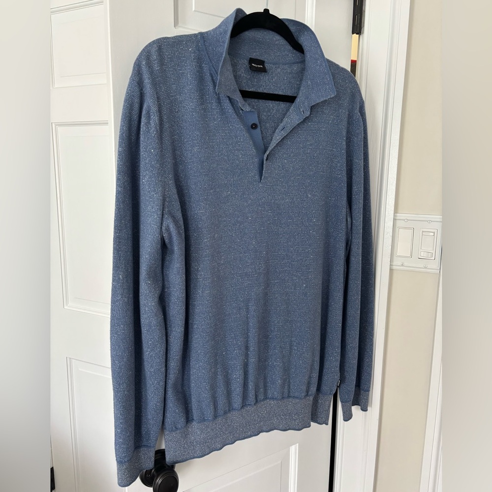 Boss Blue Zip Up Sweater